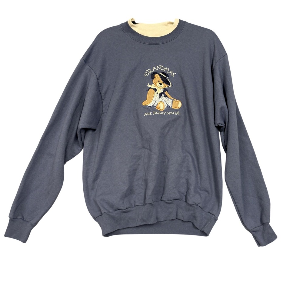 MCB Sportswear Sweatshirt Womens Large Blue Grandmas Are Beary Special Bear